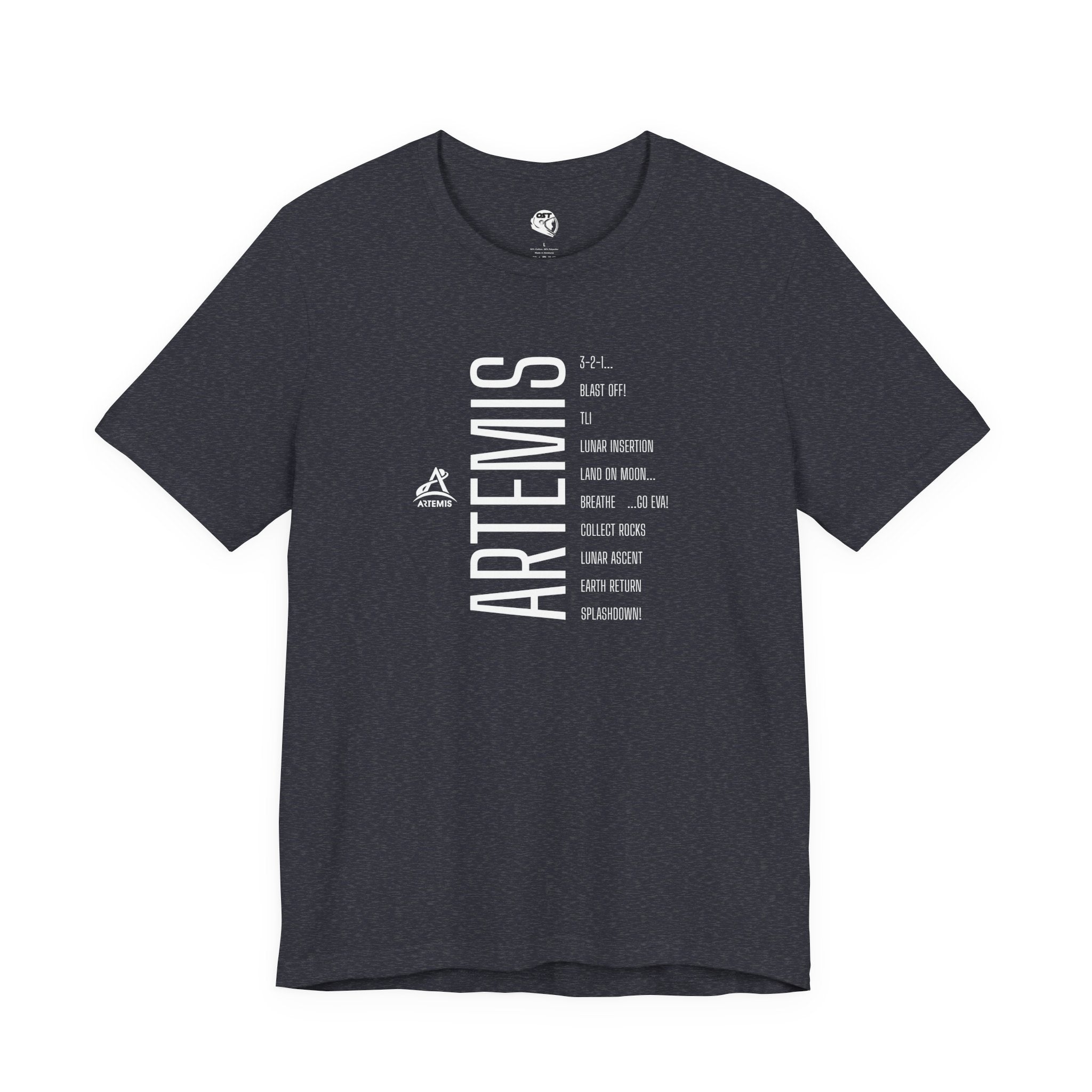 Artemis Mission Timeline T-shirt - Vertical | Space Mission Graphic Tee