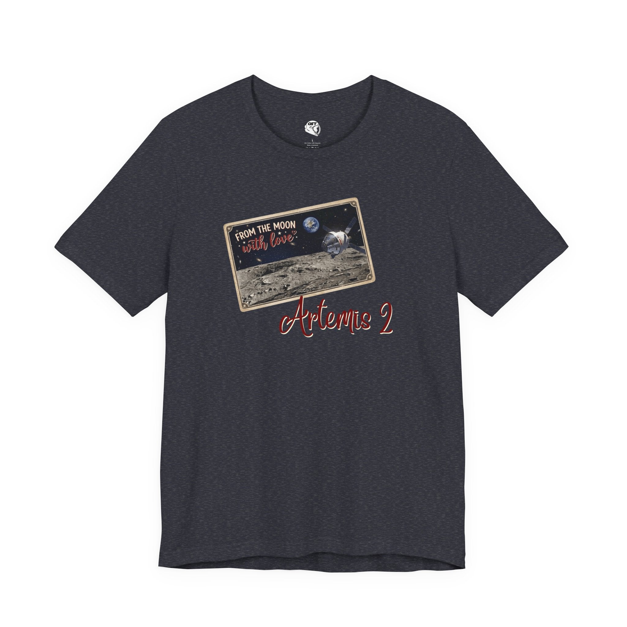 Artemis 2 Moon Postcard T-shirt | Space Mission Graphic Tee