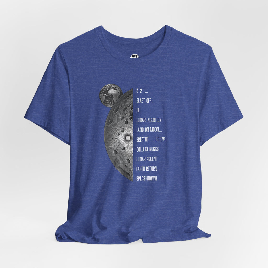 Artemis Mission Timeline with Moon T-shirt | Space Mission Vintage Graphic Tee