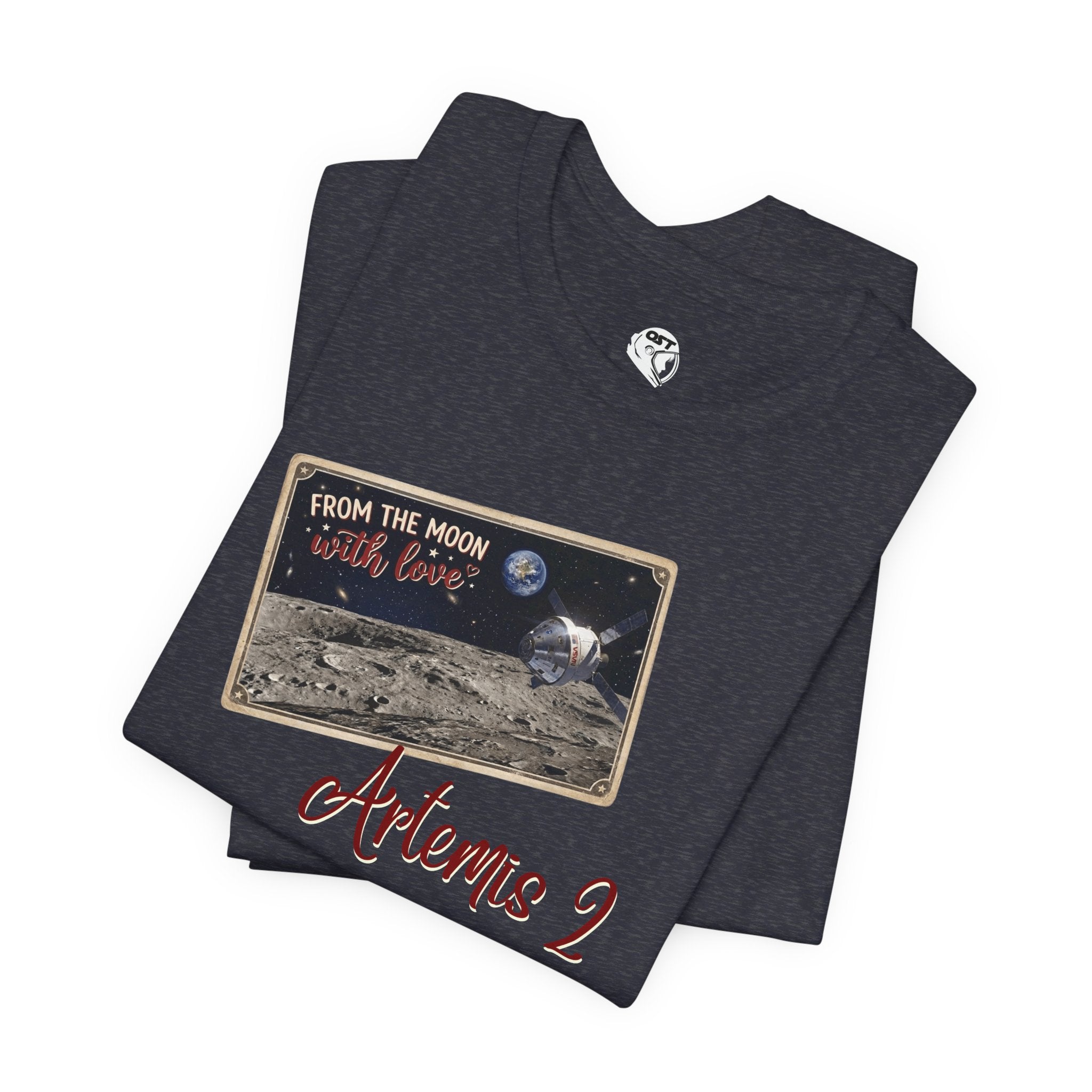 Artemis 2 Moon Postcard T-shirt | Space Mission Graphic Tee
