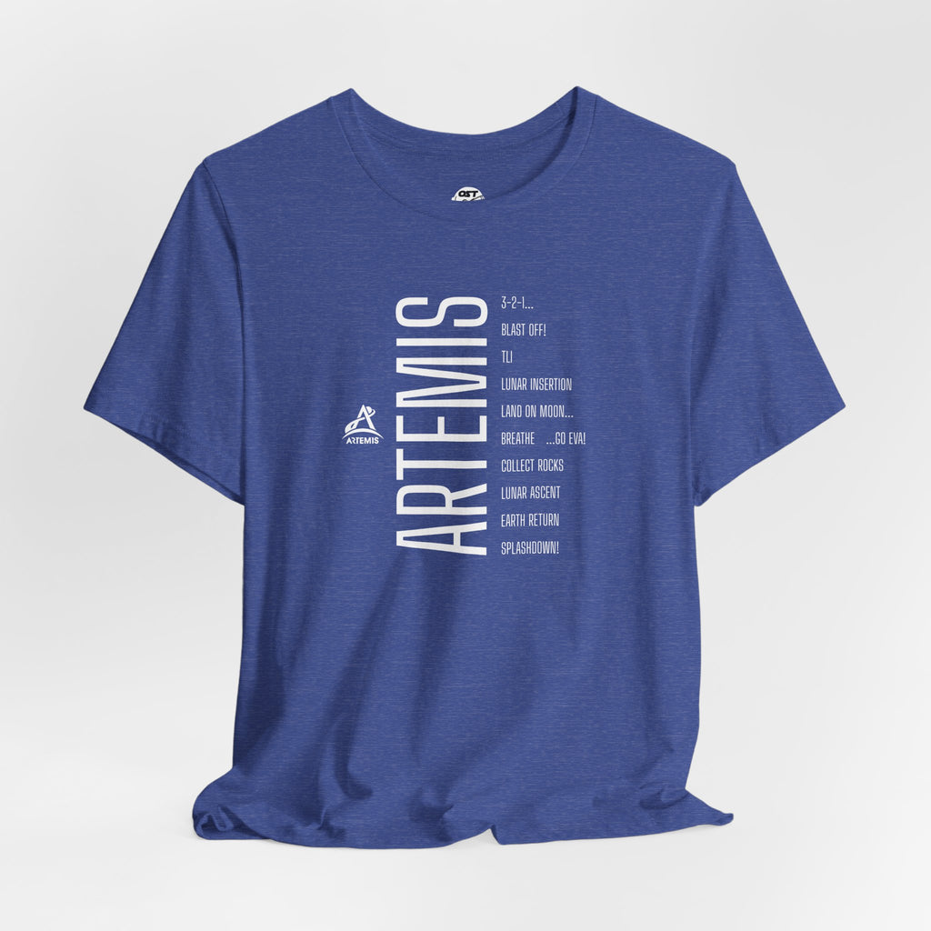 Artemis Mission Timeline T-shirt - Vertical | Space Mission Graphic Tee