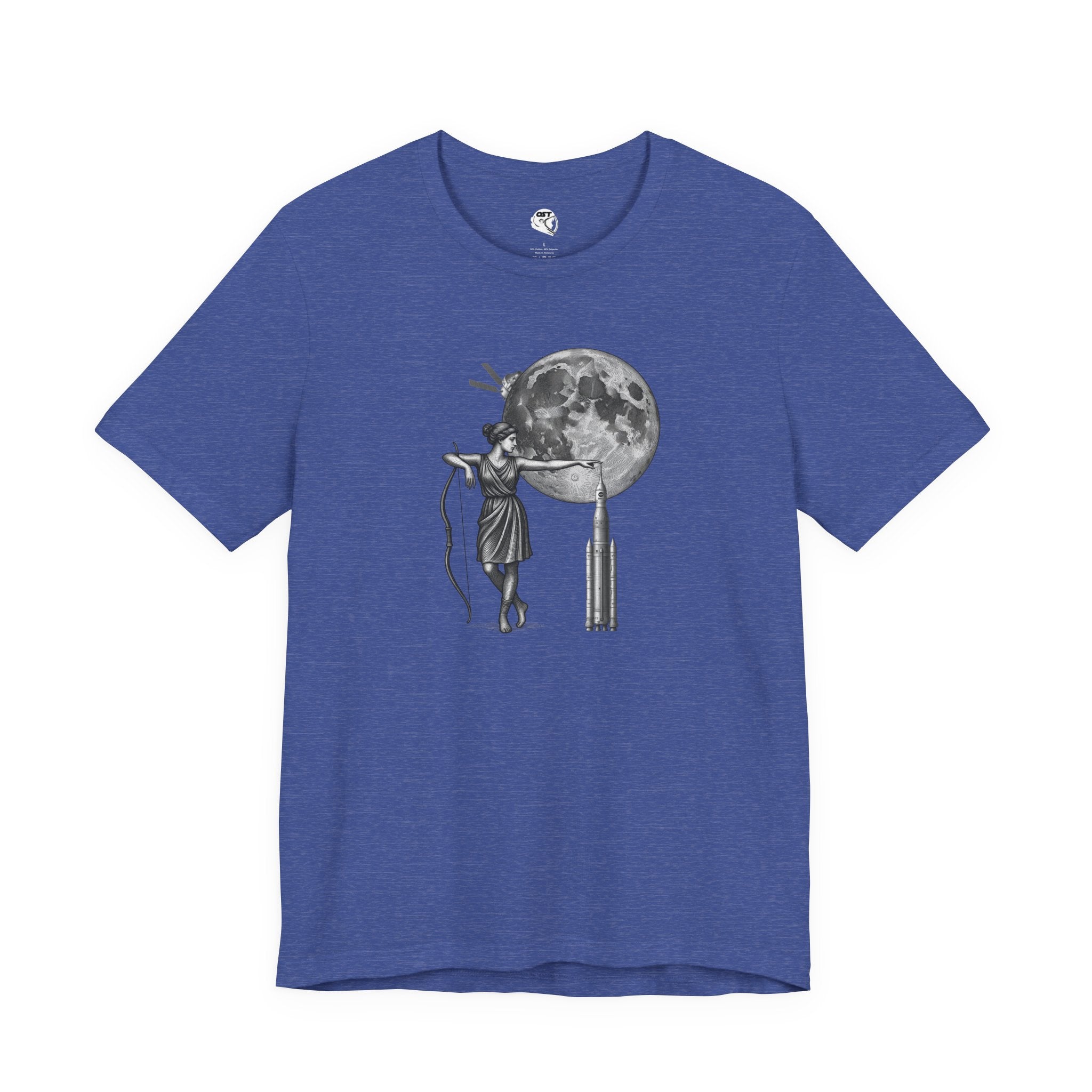 Artemis Moon Goddess with Rocket, Moon & Orion T-shirt | Space Mission Vintage Graphic Tee