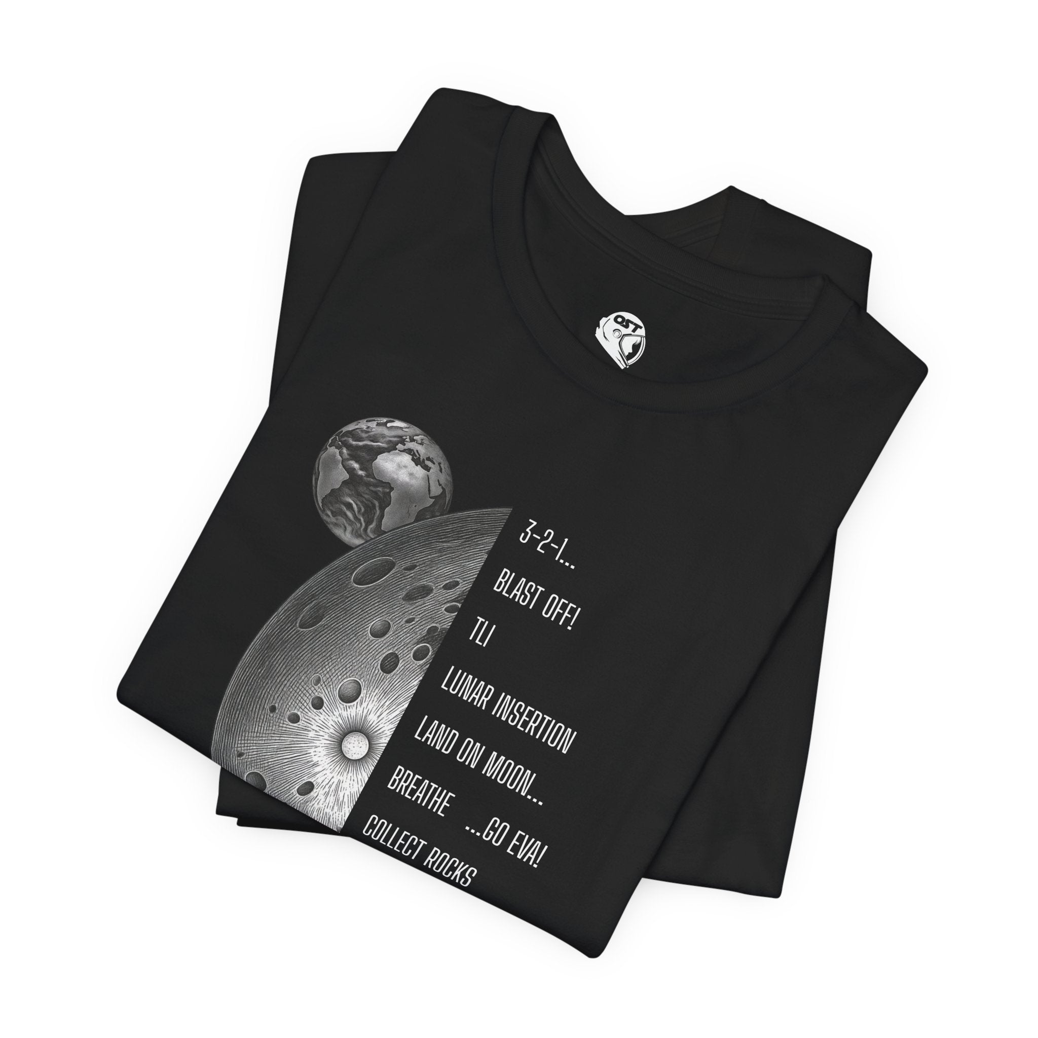 Artemis Mission Timeline with Moon T-shirt | Space Mission Vintage Graphic Tee