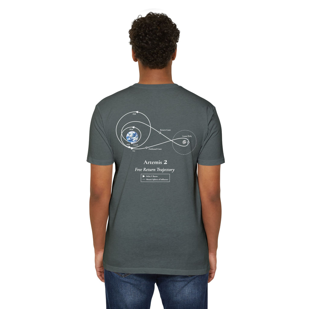 Artemis 2 Free Return Trajectory T-shirt | Spacecraft Moon Mission Tee