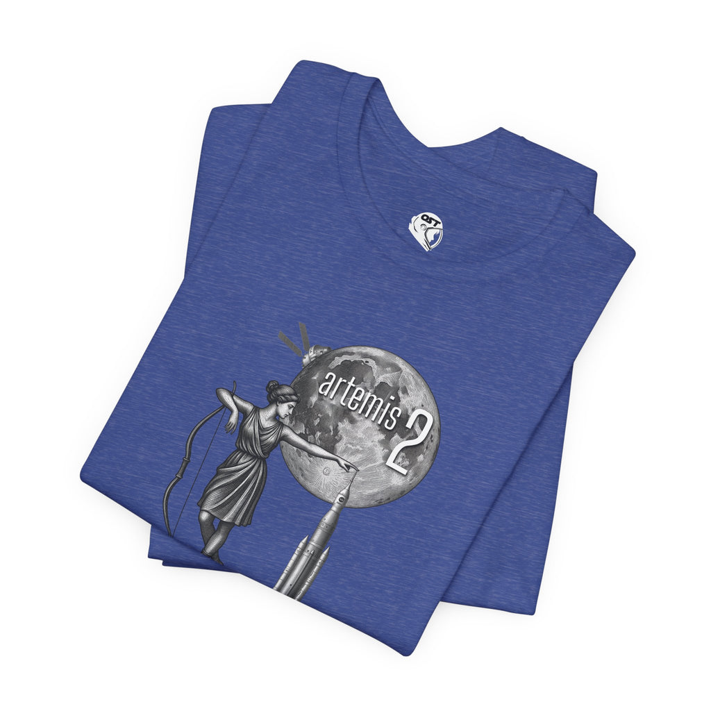 Artemis 2 Mission with Moon Goddess, Rocket, Moon & Orion T-shirt | Space Mission Vintage Graphic Tee