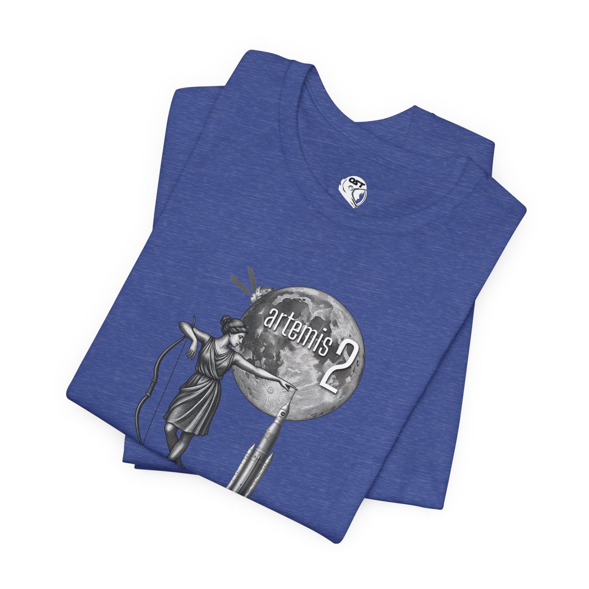 Artemis 2 Mission with Moon Goddess, Rocket, Moon & Orion T-shirt | Space Mission Vintage Graphic Tee