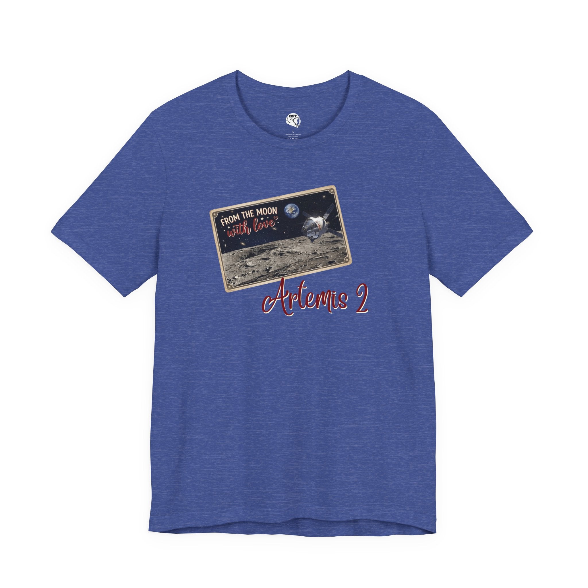 Artemis 2 Moon Postcard T-shirt | Space Mission Graphic Tee