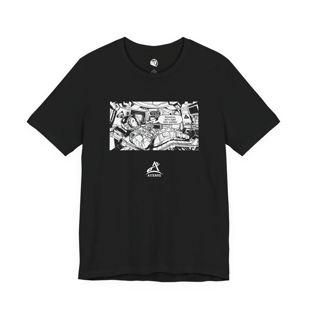 Moon Launch Astronaut Tee | Black Graphic Panel, Streetwear Illustration