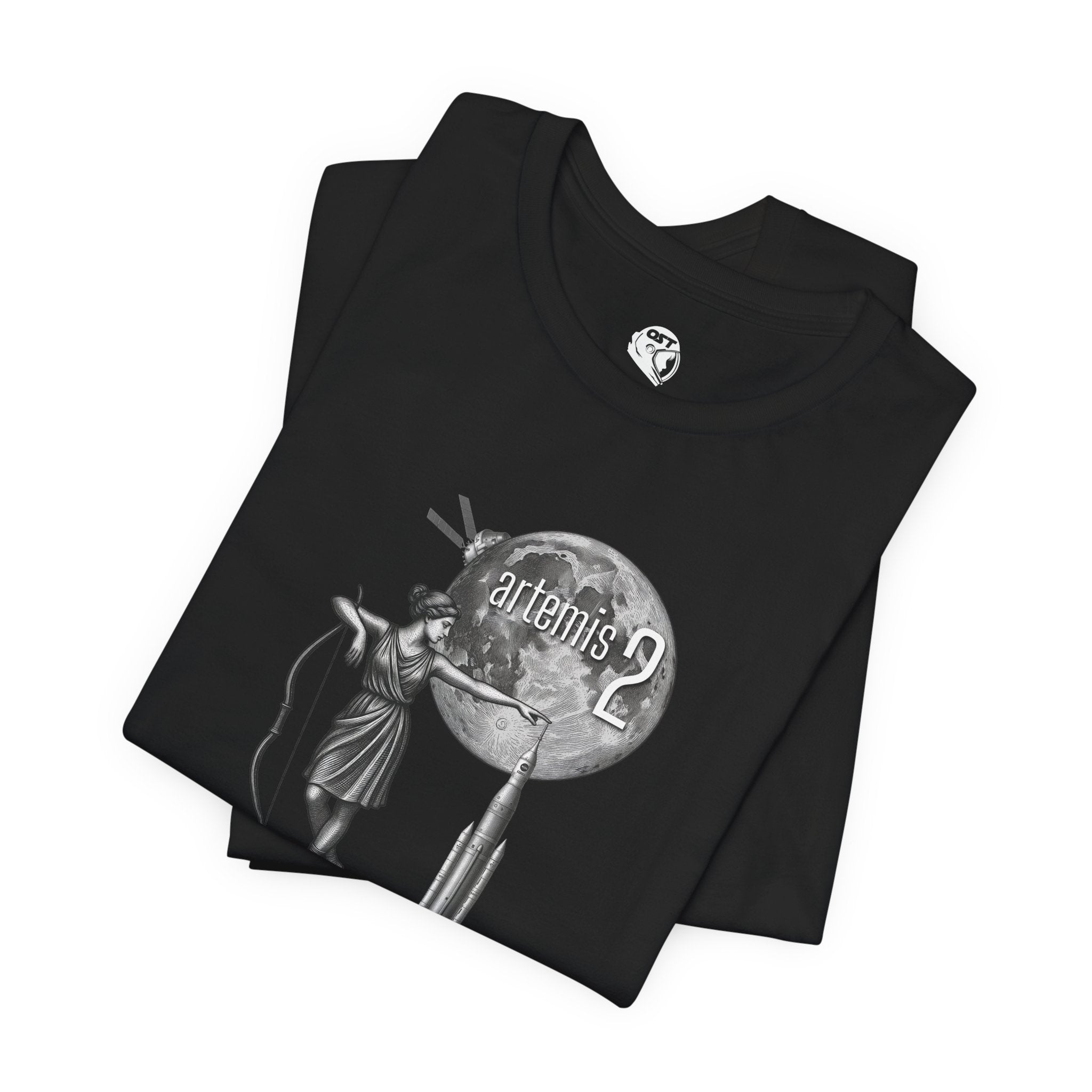 Artemis 2 Mission with Moon Goddess, Rocket, Moon & Orion T-shirt | Space Mission Vintage Graphic Tee