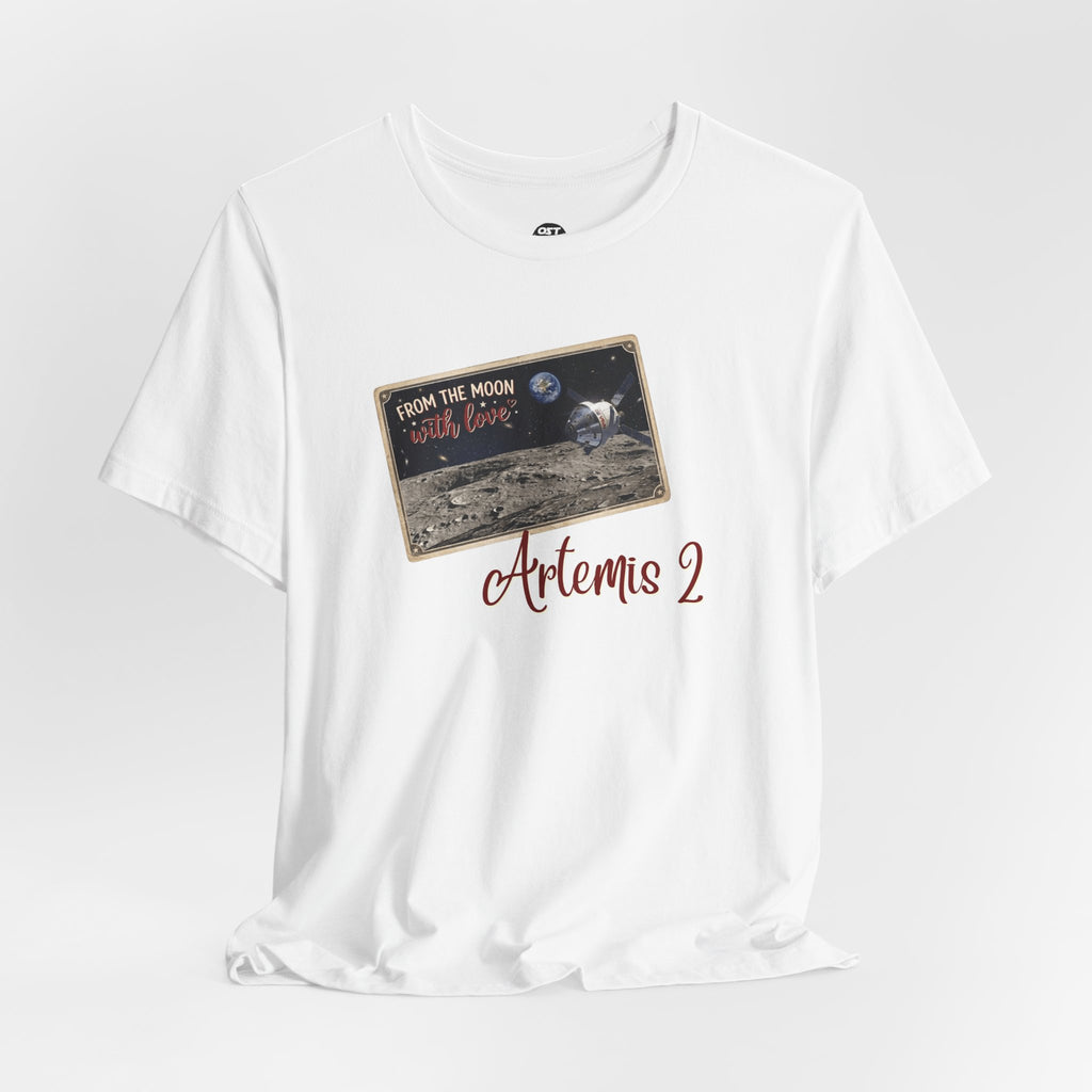 Artemis 2 Moon Postcard T-shirt | Space Mission Graphic Tee