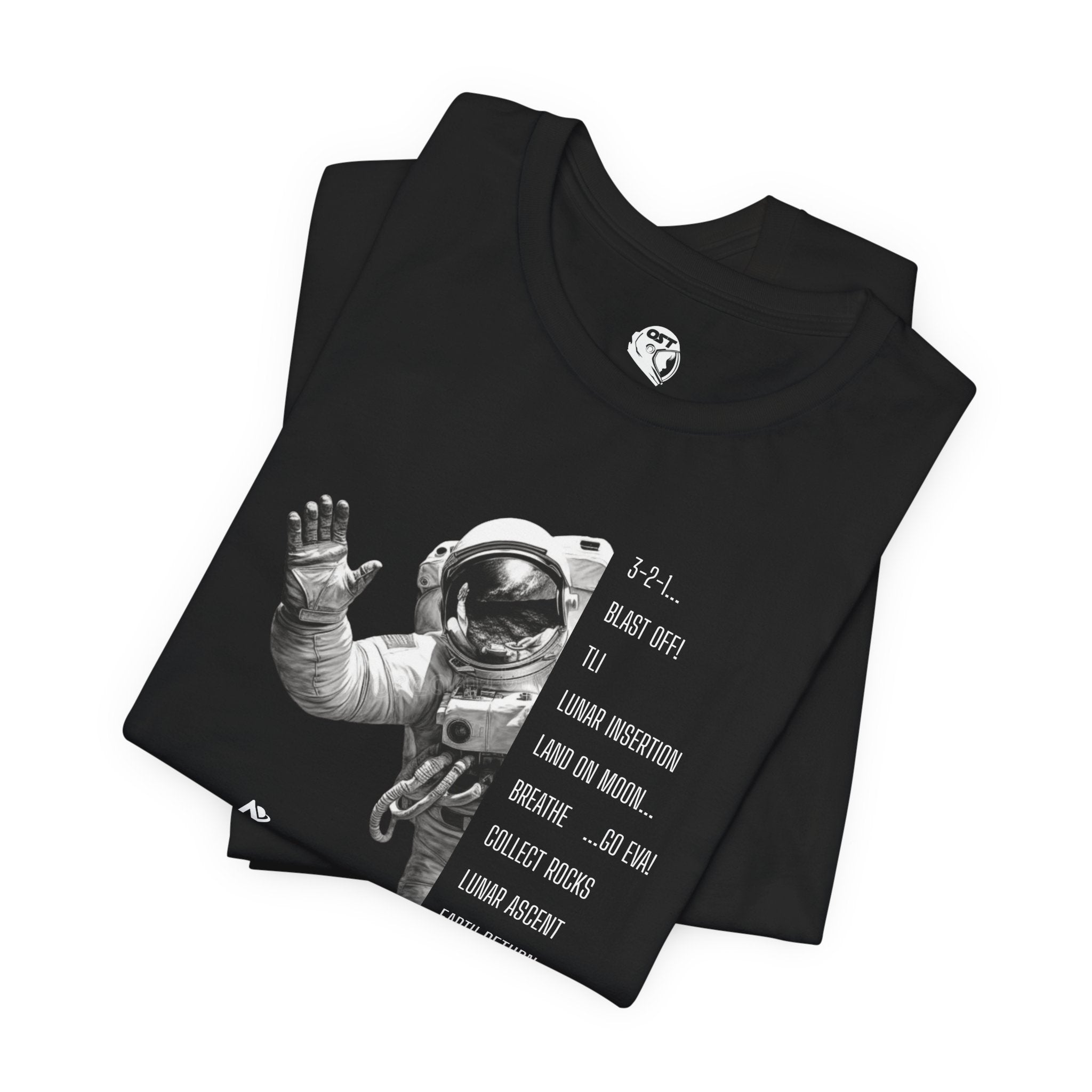 Artemis Mission Timeline with Astronaut T-shirt | Space Mission Graphic Tee