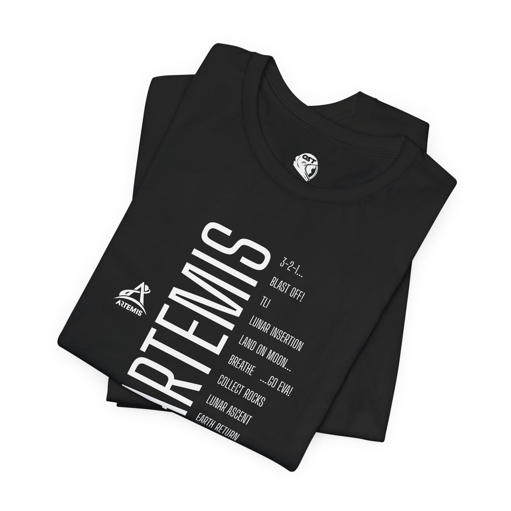 Artemis Mission Timeline T-shirt - Vertical | Space Mission Graphic Tee