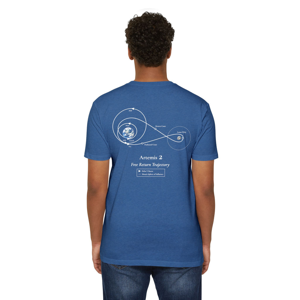 Artemis 2 Free Return Trajectory T-shirt | Spacecraft Moon Mission Tee