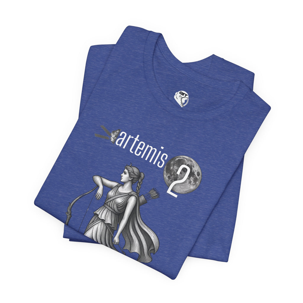 Artemis 2 Mission with Moon Goddess T-shirt | Space Mission Vintage Graphic Tee