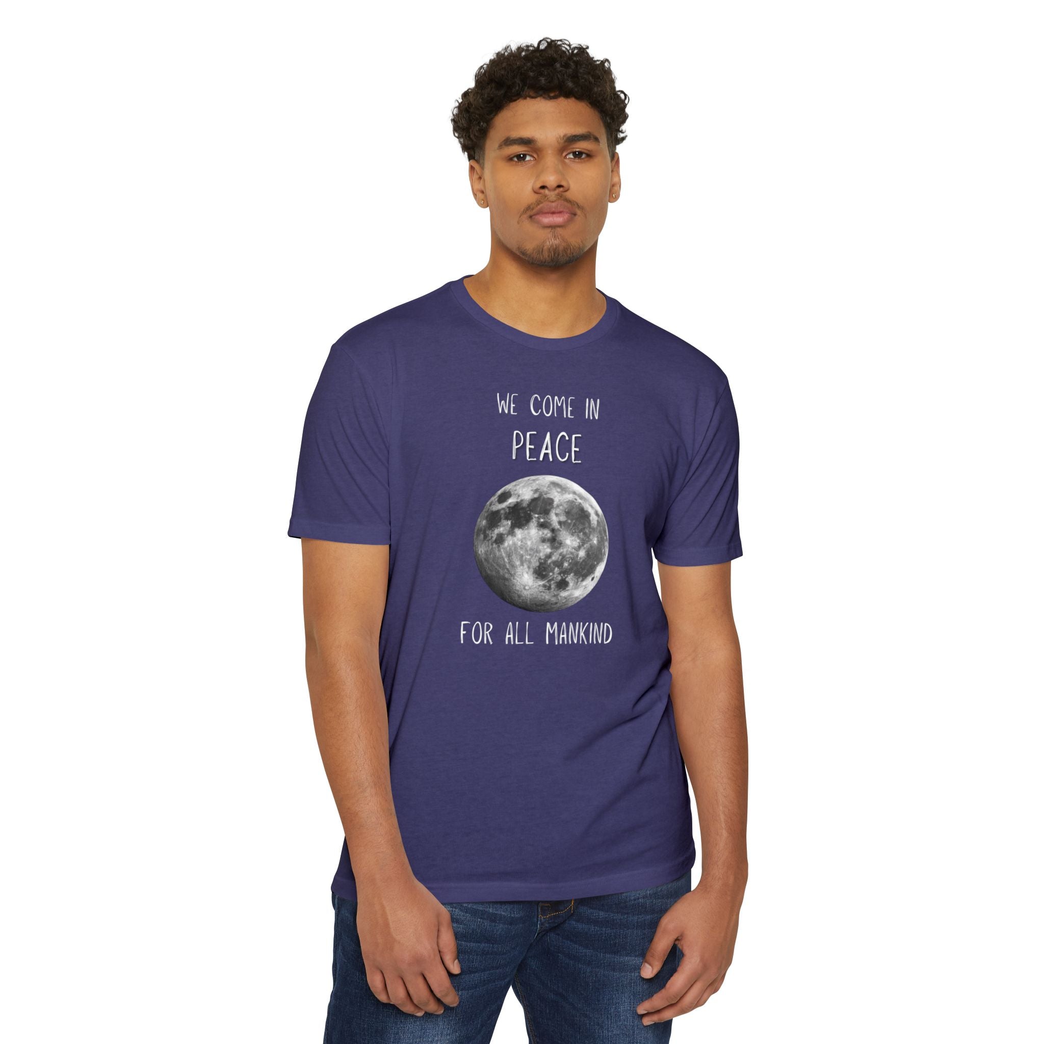 Moon 'We come in Peace' T-shirt | Lunar Graphic Tee