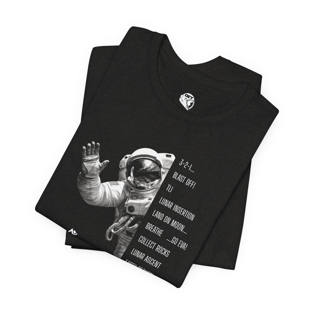 Artemis Mission Timeline with Astronaut T-shirt | Space Mission Graphic Tee