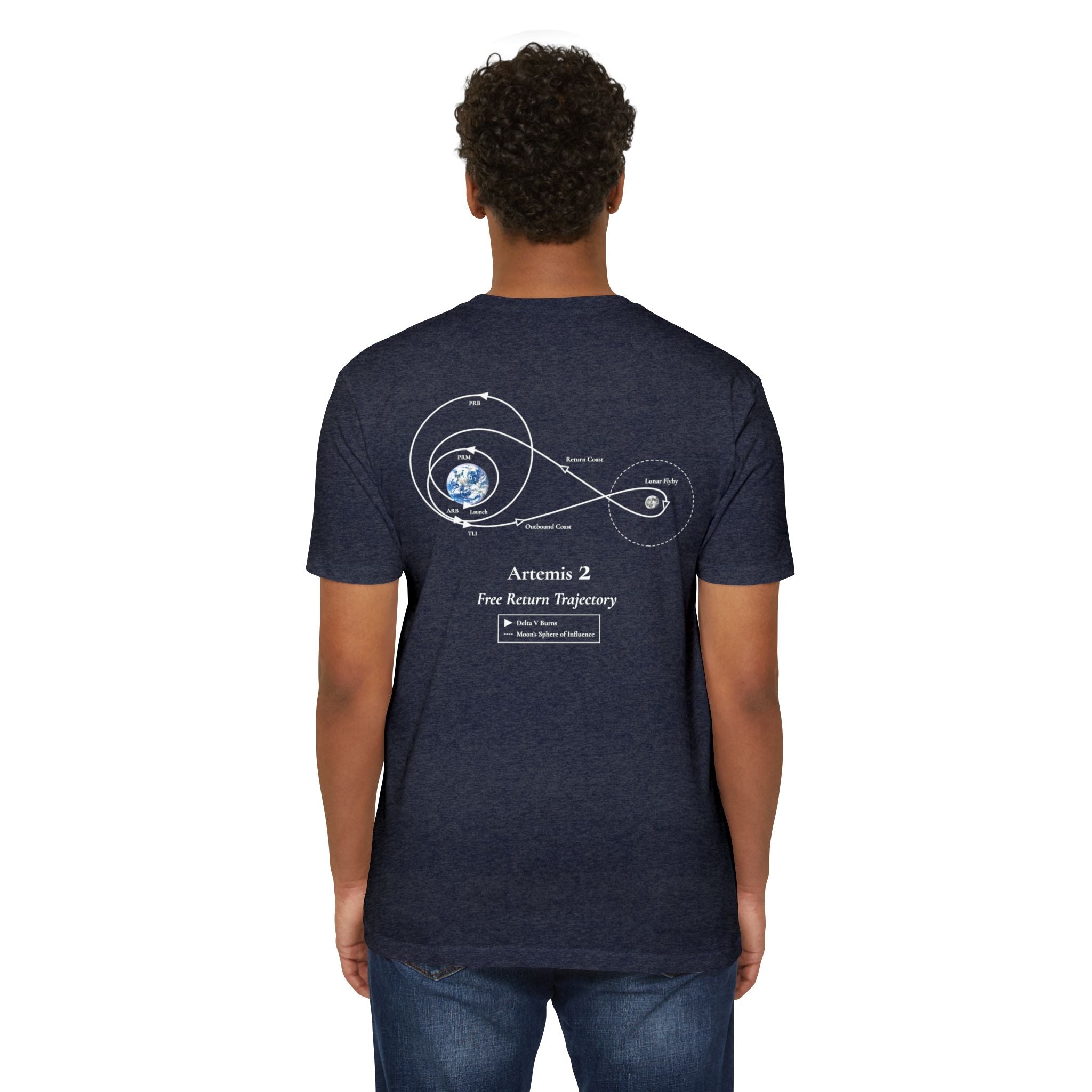 Artemis 2 Free Return Trajectory T-shirt | Spacecraft Moon Mission Tee