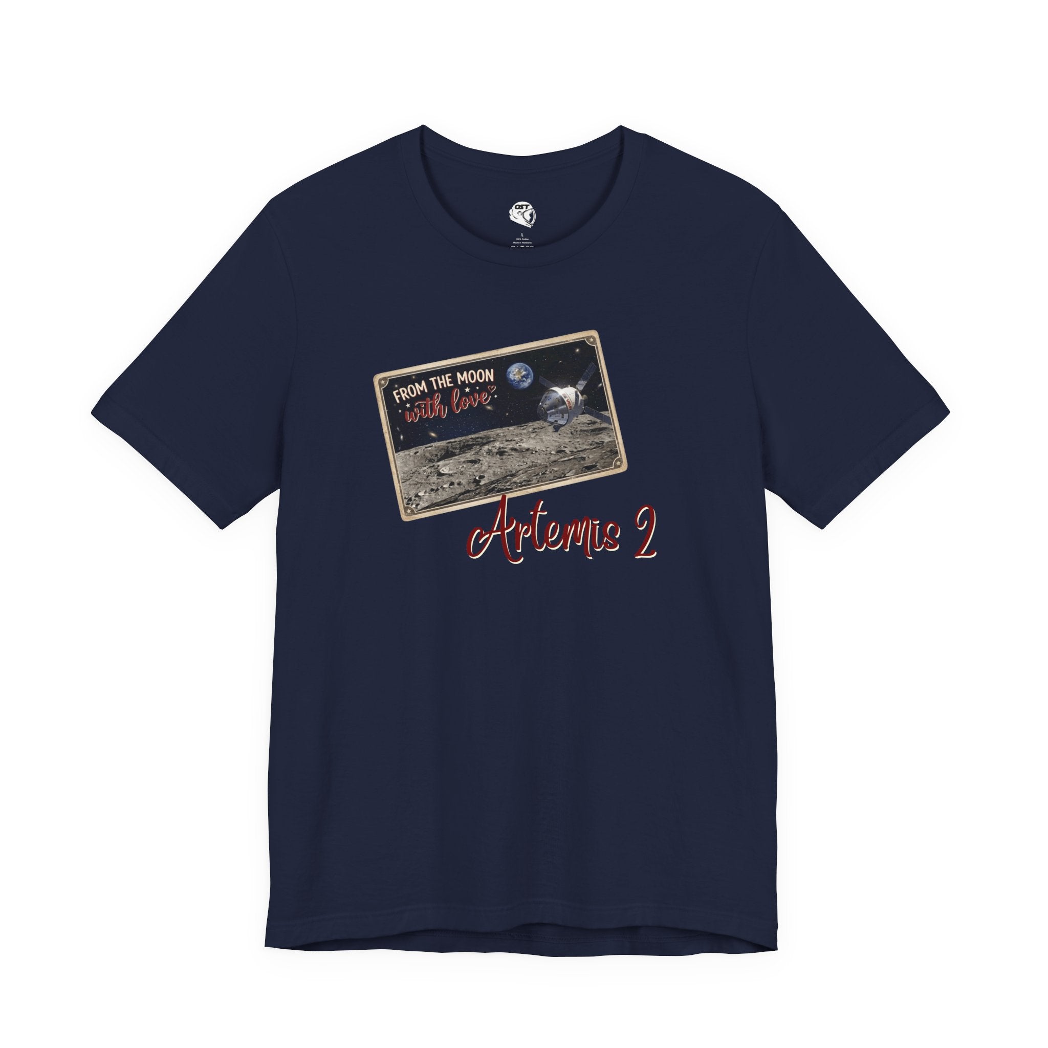 Artemis 2 Moon Postcard T-shirt | Space Mission Graphic Tee