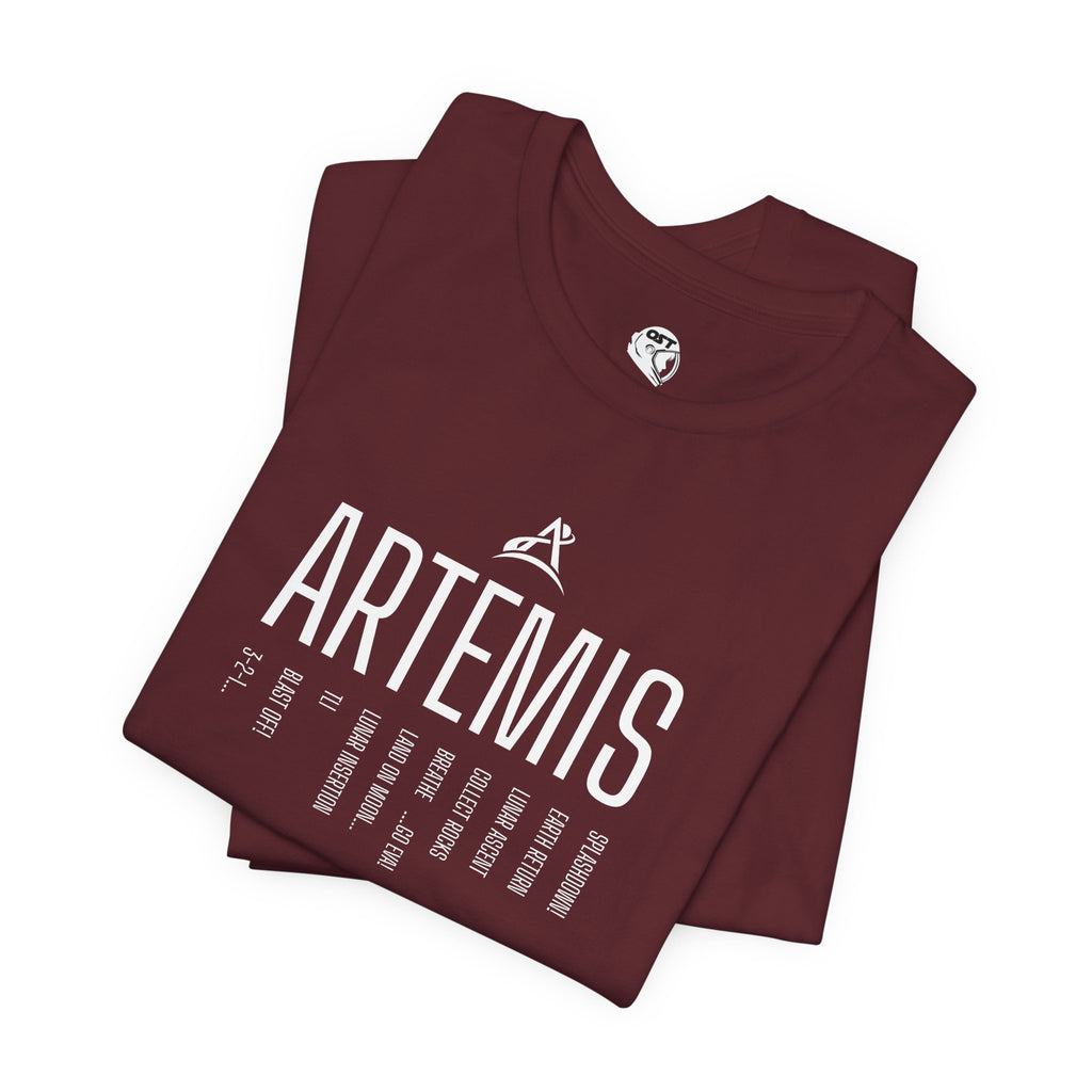 Artemis Mission Timeline T-shirt | Space Mission Graphic Tee