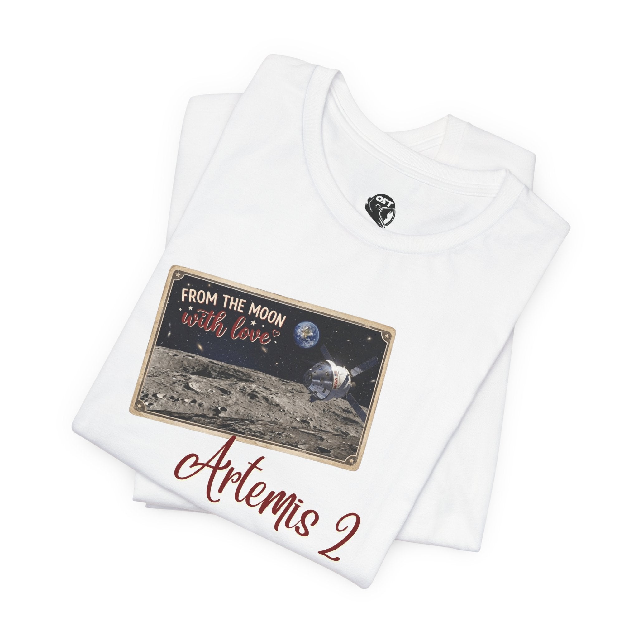 Artemis 2 Moon Postcard T-shirt | Space Mission Graphic Tee