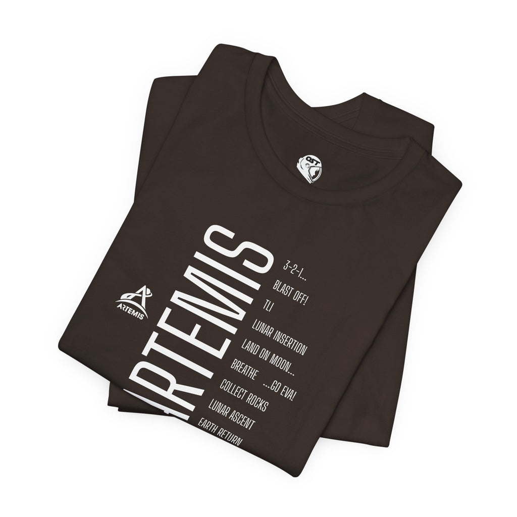 Artemis Mission Timeline T-shirt - Vertical | Space Mission Graphic Tee