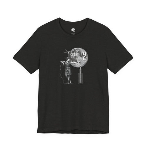 Artemis 2 Mission with Moon Goddess, Rocket, Moon & Orion T-shirt | Space Mission Vintage Graphic Tee
