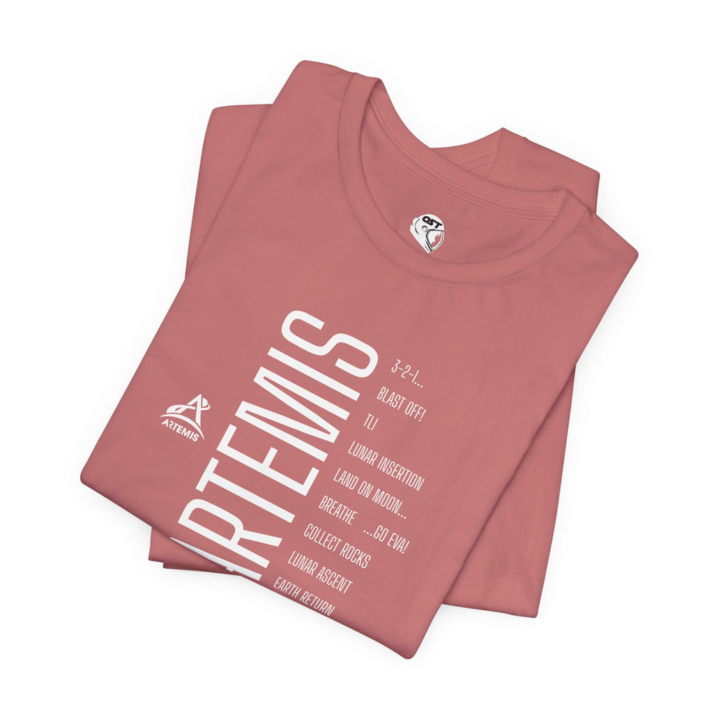 Artemis Mission Timeline T-shirt - Vertical | Space Mission Graphic Tee