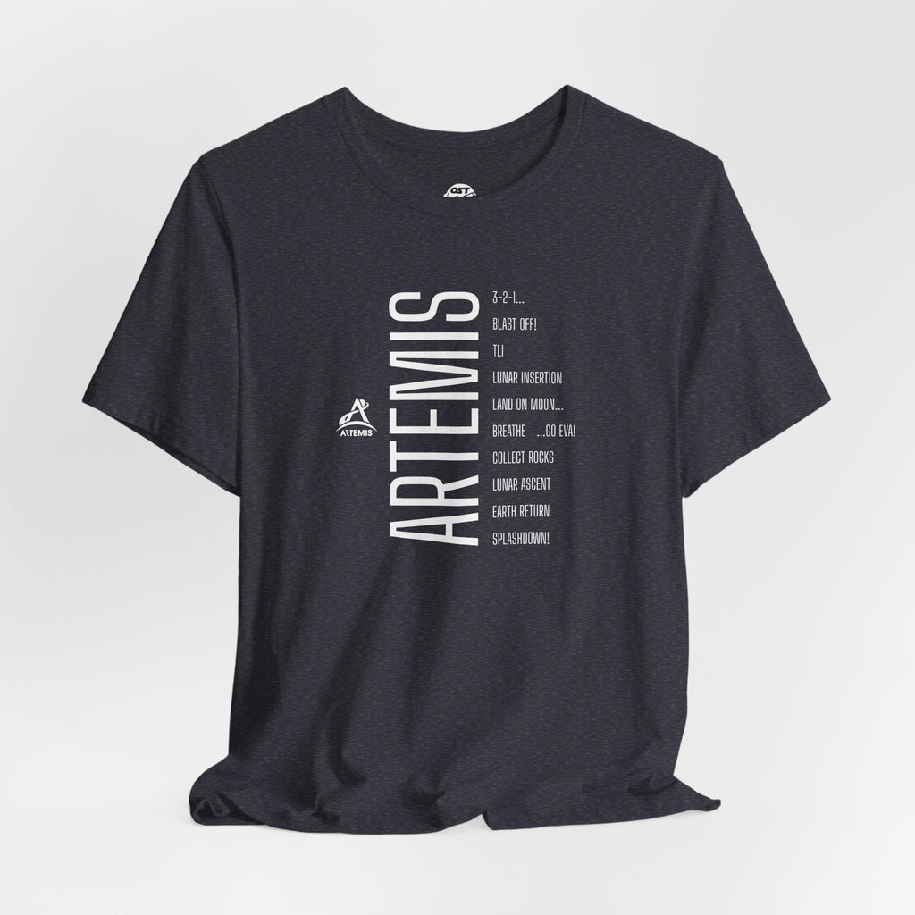 Artemis Mission Timeline T-shirt - Vertical | Space Mission Graphic Tee