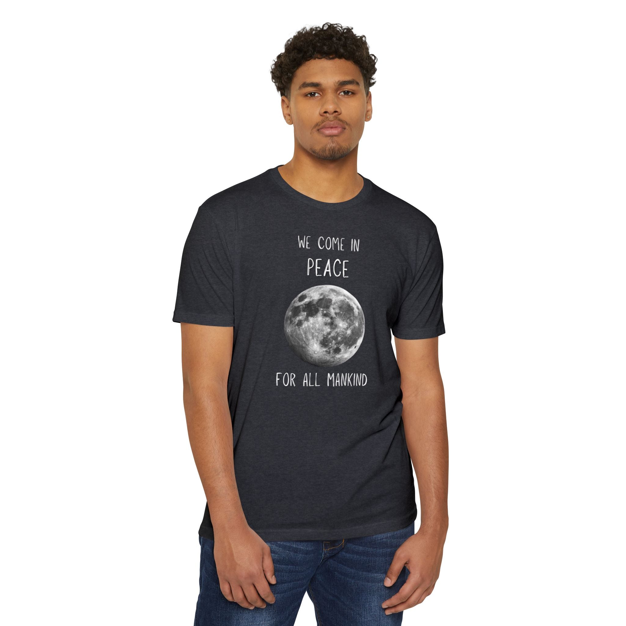 Moon 'We come in Peace' T-shirt | Lunar Graphic Tee