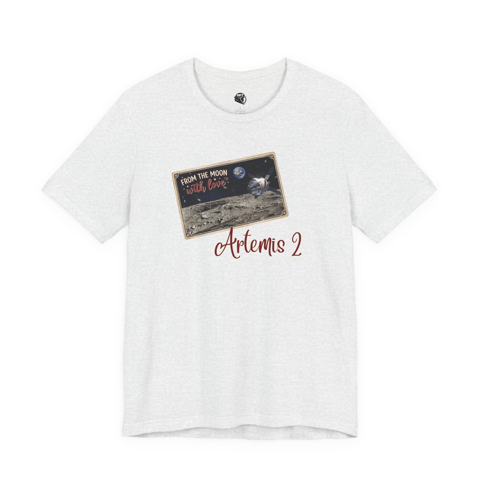 Artemis 2 Moon Postcard T-shirt | Space Mission Graphic Tee