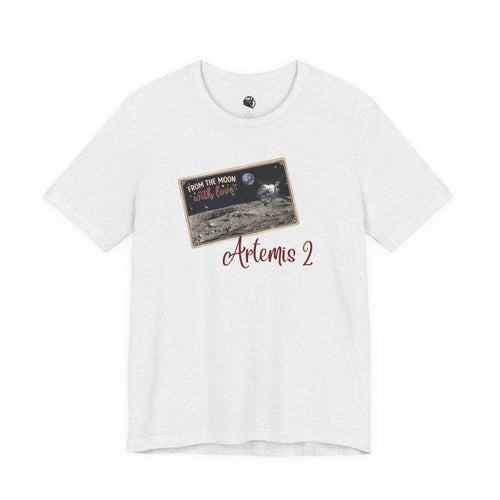 Artemis 2 Moon Postcard T-shirt | Space Mission Graphic Tee