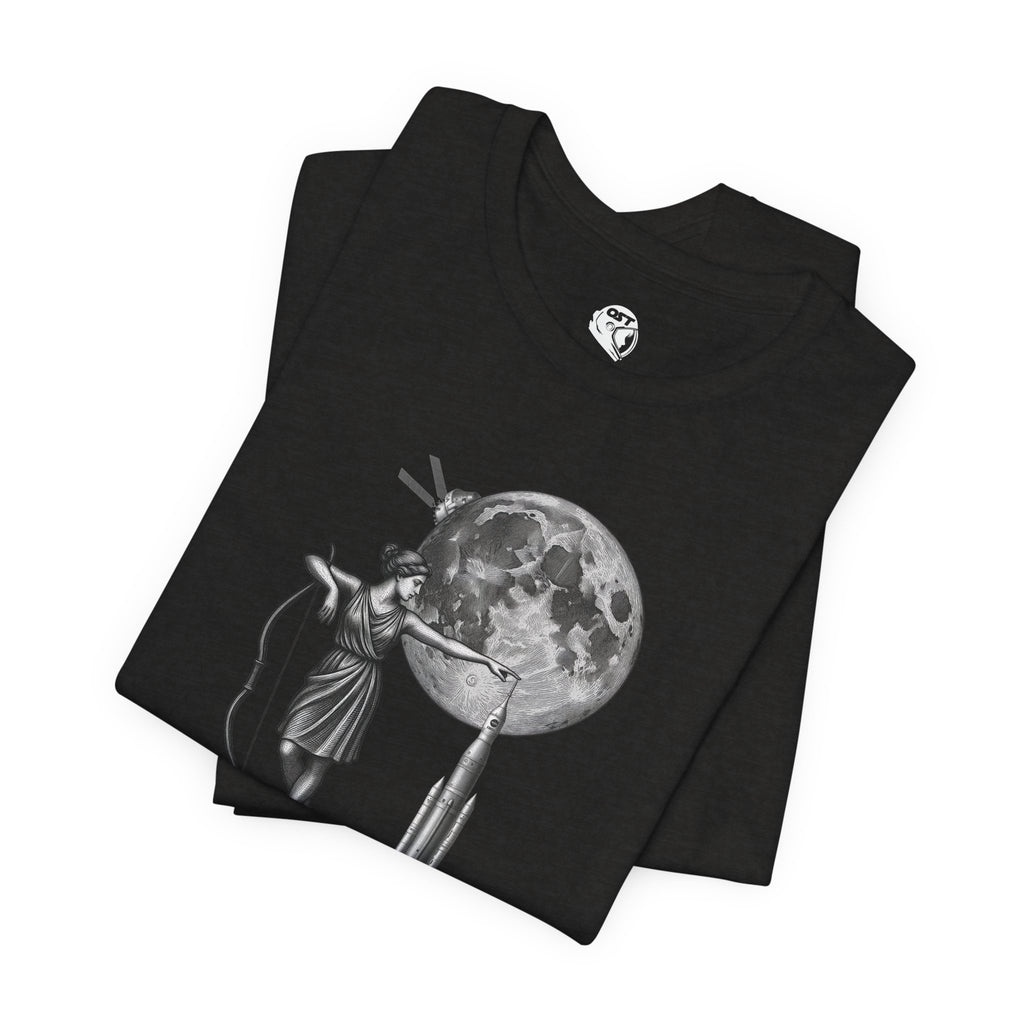 Artemis Moon Goddess with Rocket, Moon & Orion T-shirt | Space Mission Vintage Graphic Tee