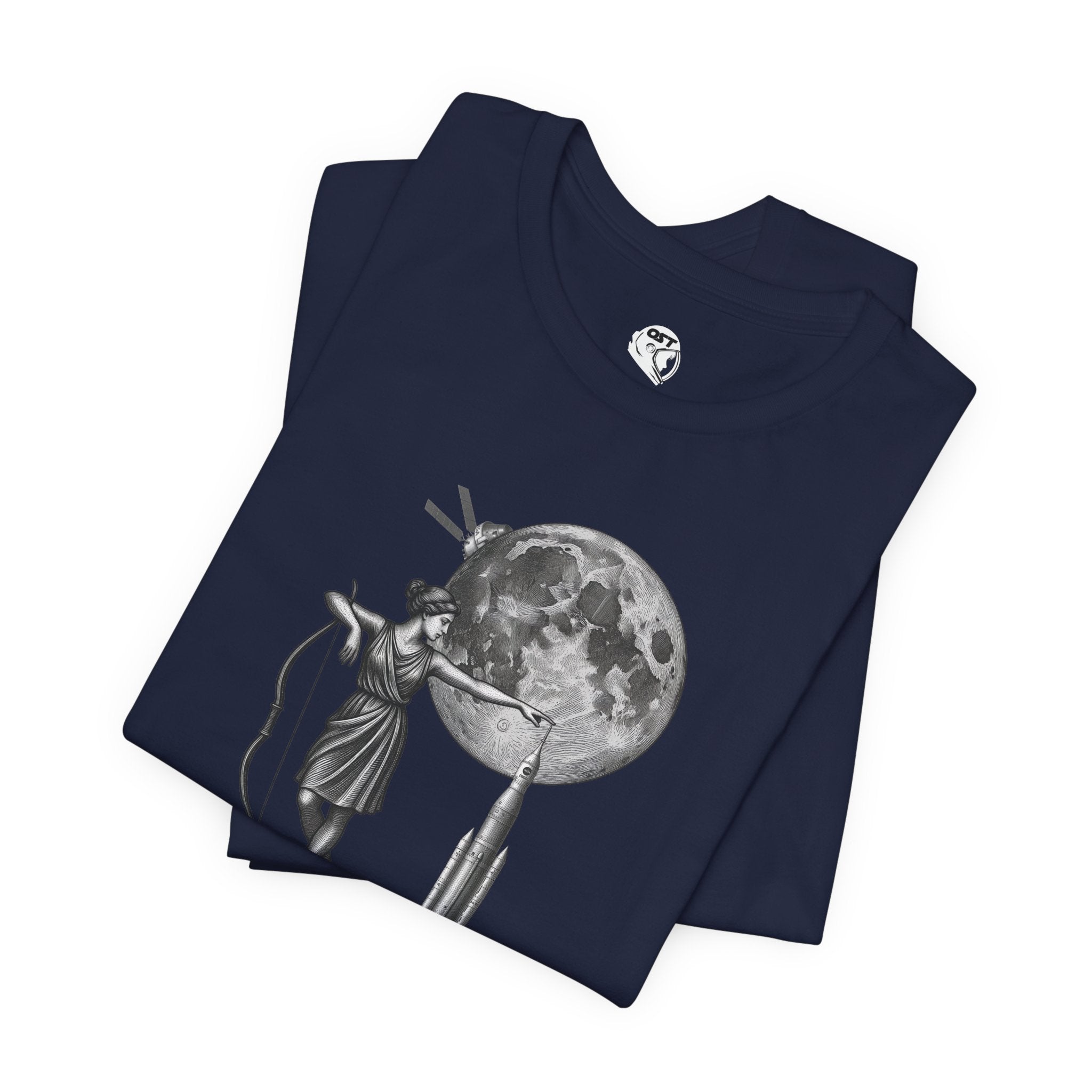 Artemis Moon Goddess with Rocket, Moon & Orion T-shirt | Space Mission Vintage Graphic Tee
