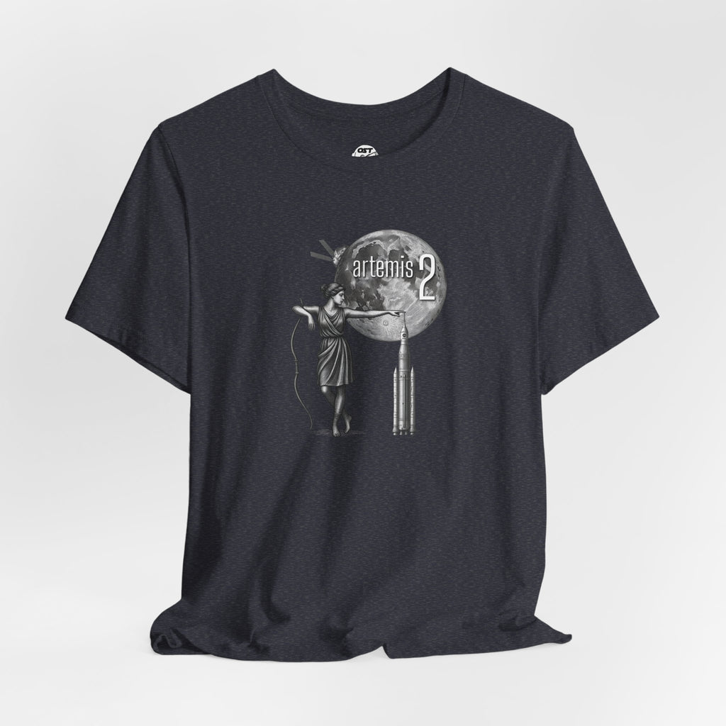 Artemis 2 Mission with Moon Goddess, Rocket, Moon & Orion T-shirt | Space Mission Vintage Graphic Tee