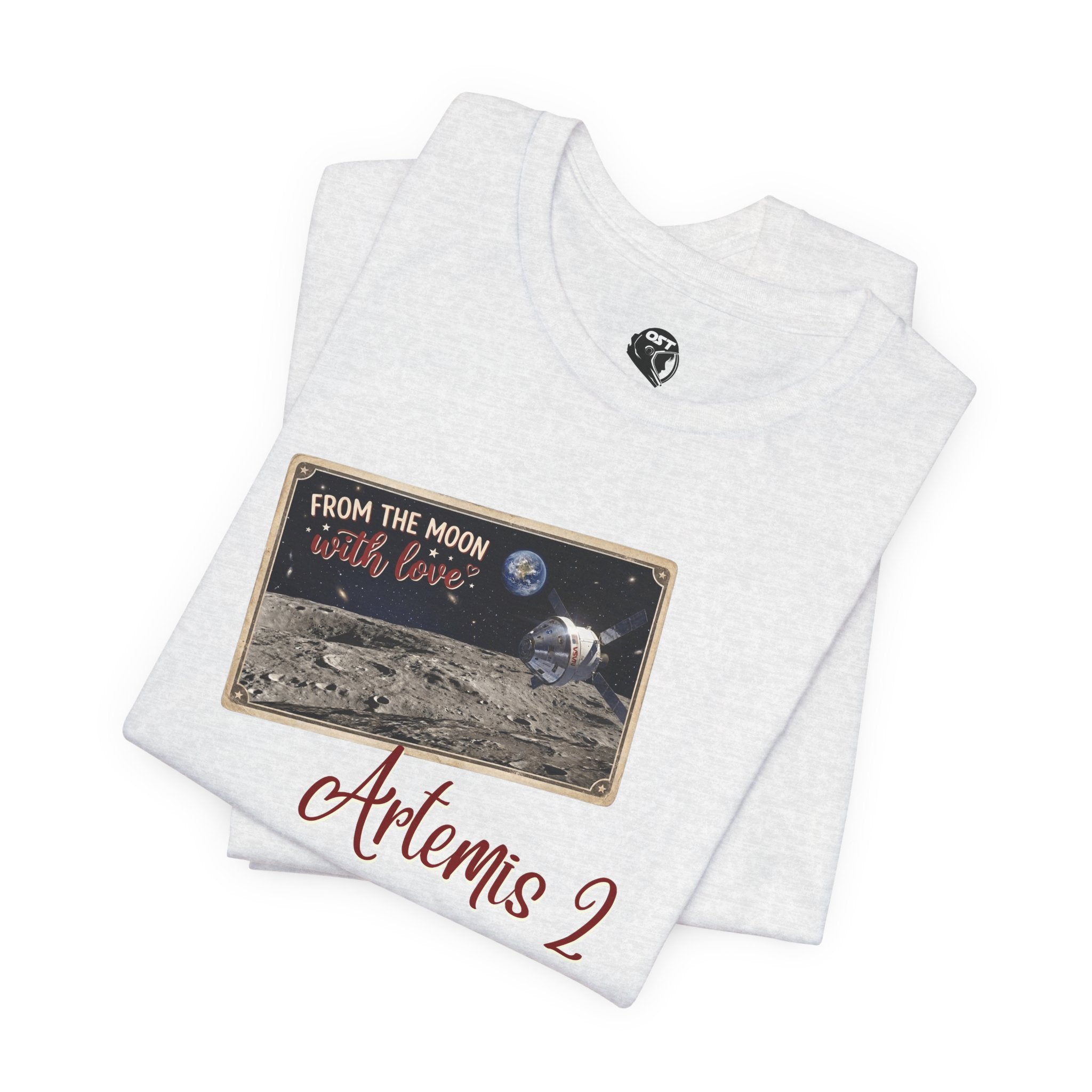 Artemis 2 Moon Postcard T-shirt | Space Mission Graphic Tee