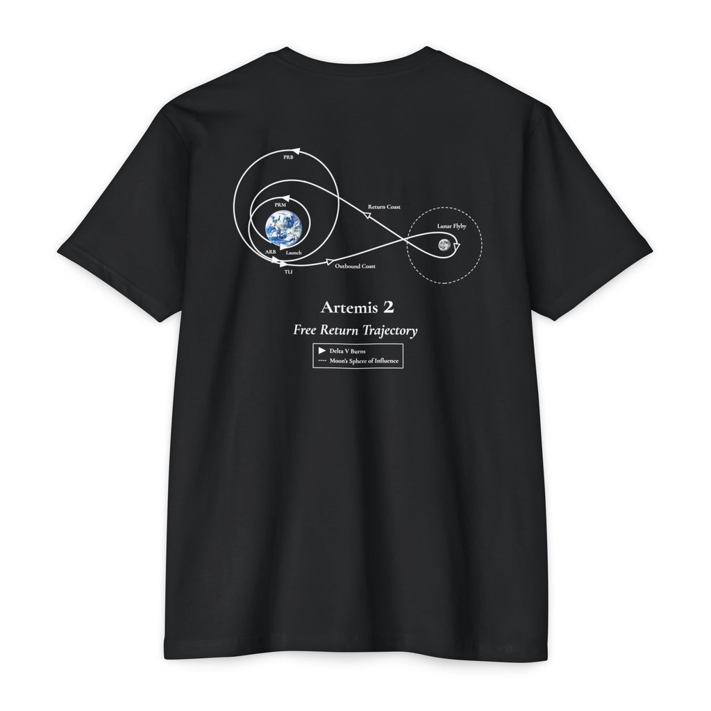Artemis 2 Free Return Trajectory T-shirt | Spacecraft Moon Mission Tee