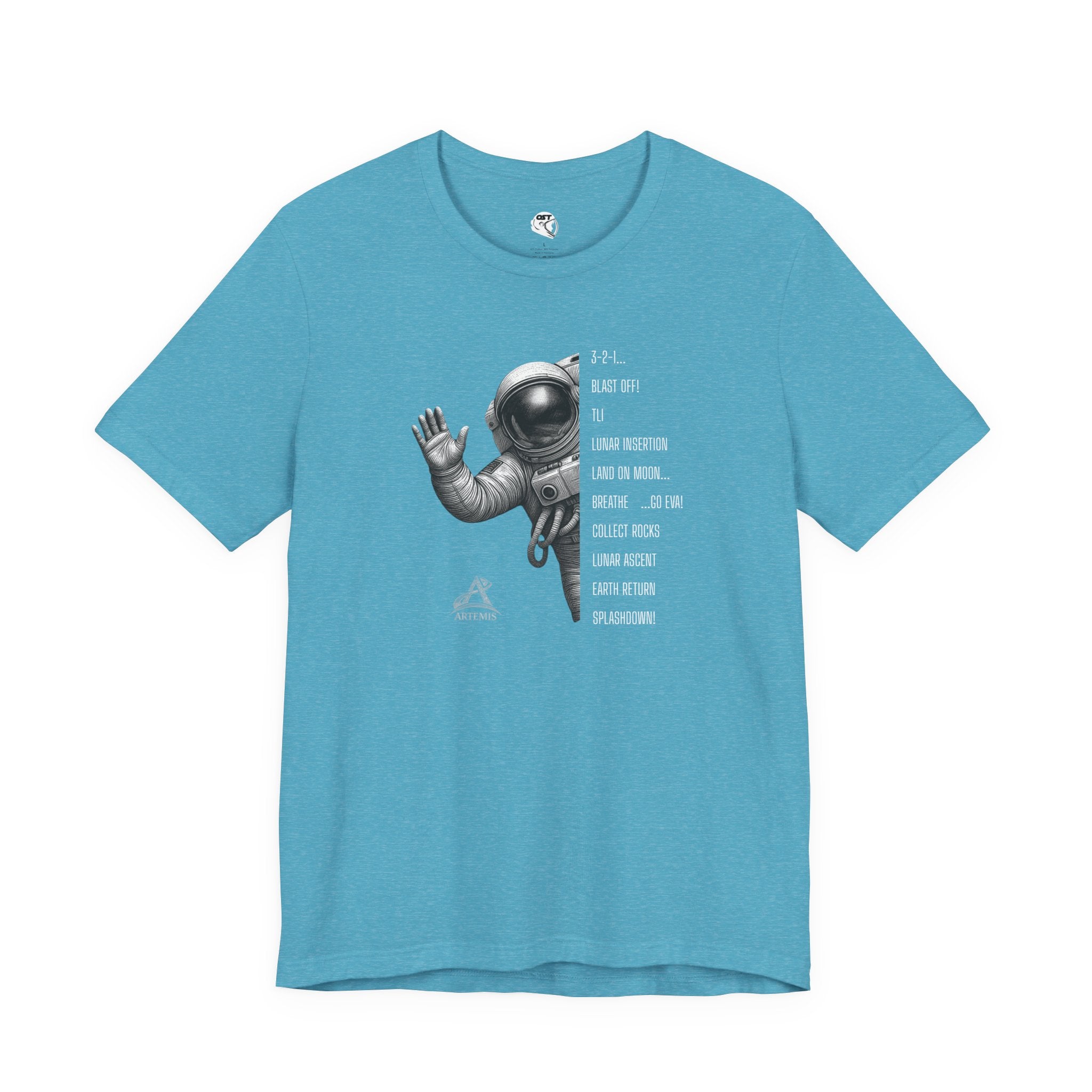 Artemis Mission Timeline with Astronaut | Space Mission Vintage Graphic Tee
