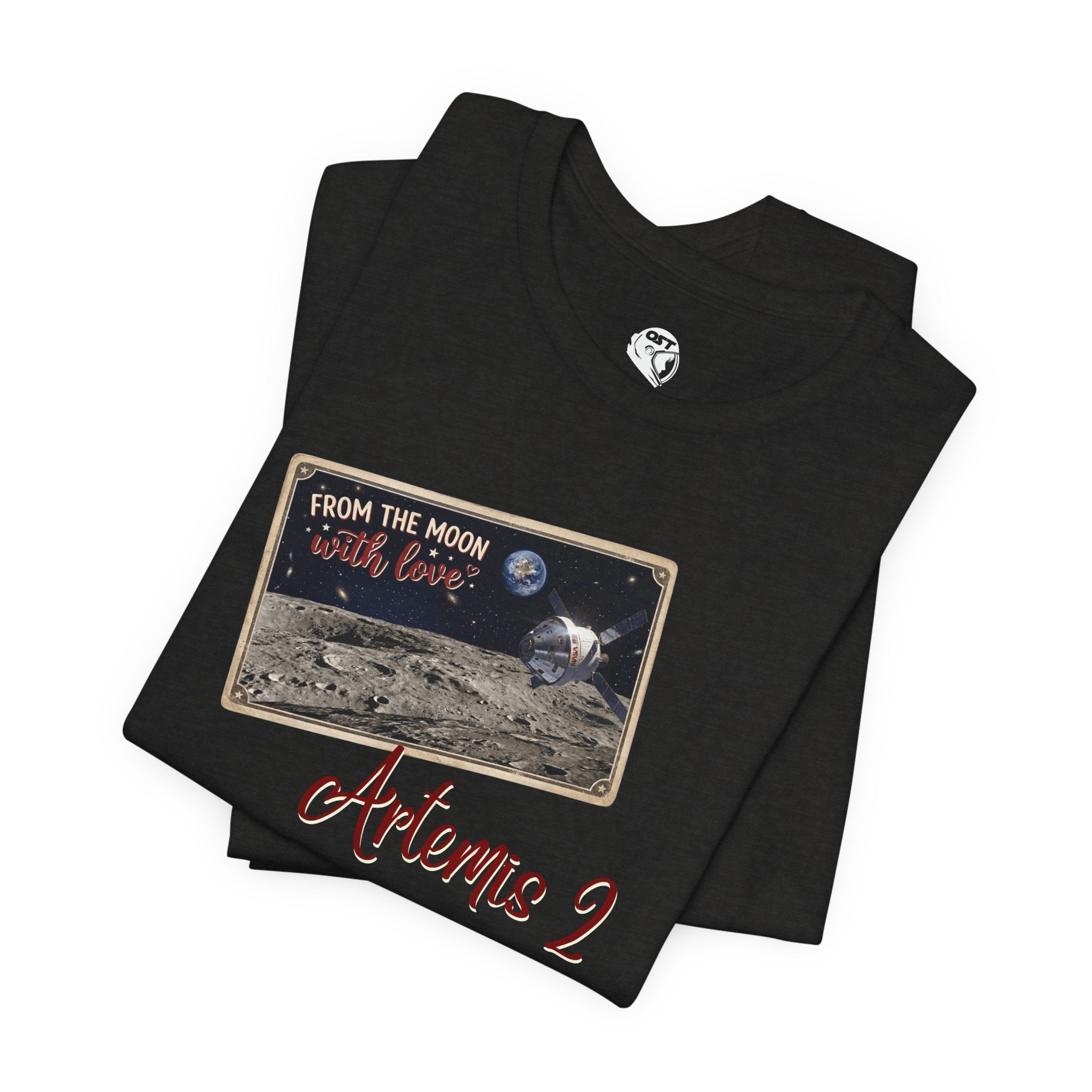 Artemis 2 Moon Postcard T-shirt | Space Mission Graphic Tee