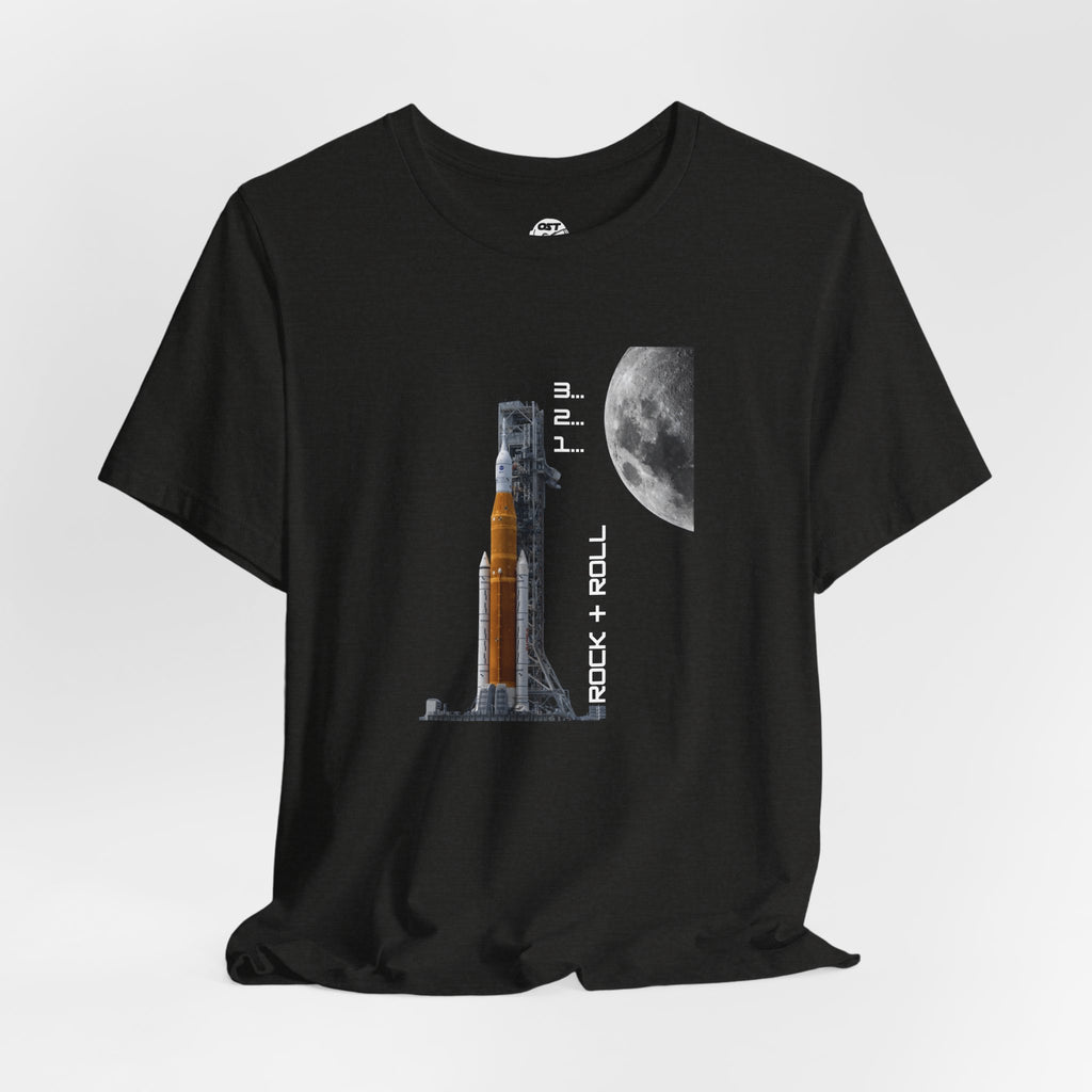 Artemis Rocket with Moon T-shirt | Space Launch Graphic Tee
