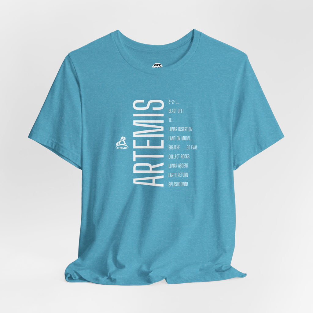 Artemis Mission Timeline T-shirt - Vertical | Space Mission Graphic Tee