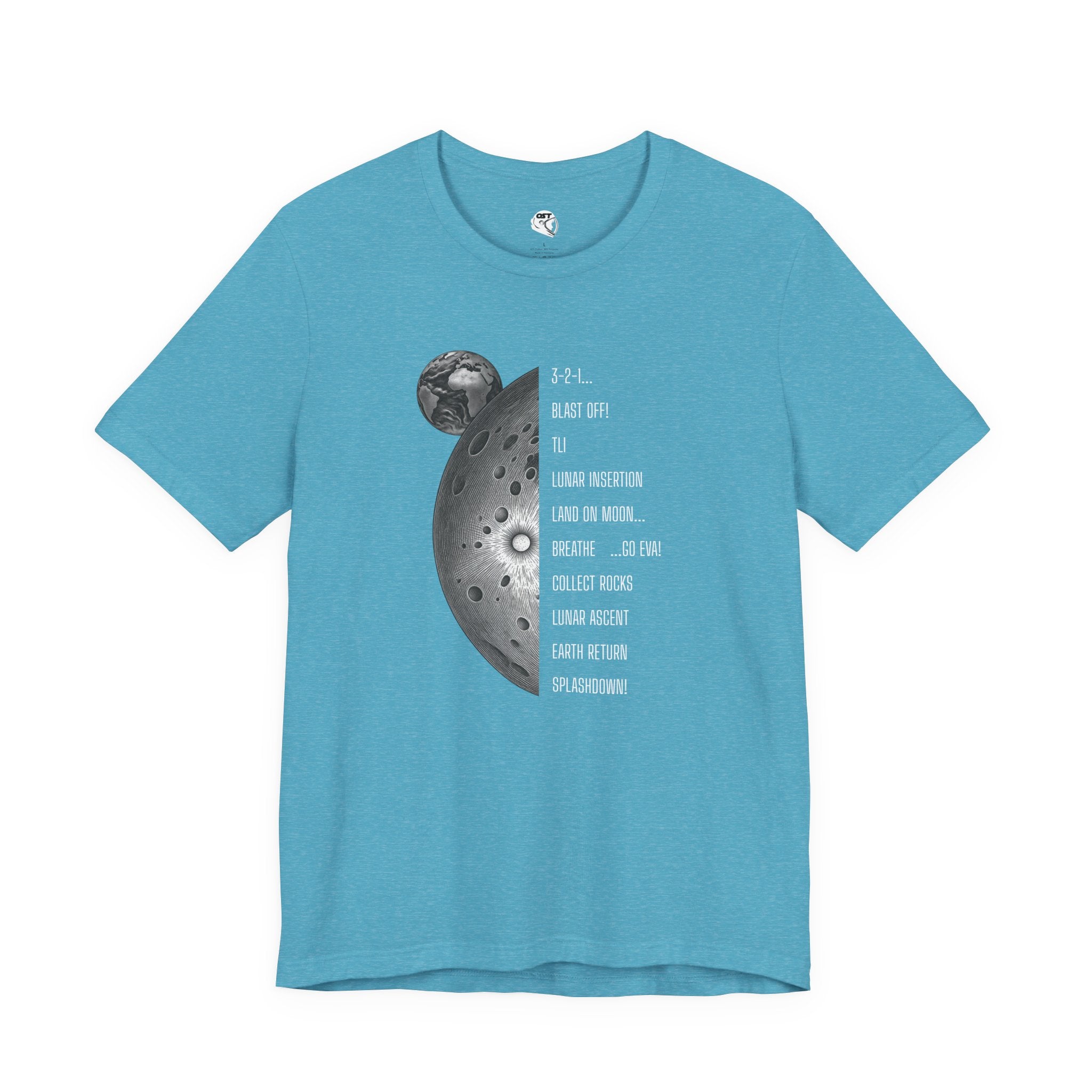 Artemis Mission Timeline with Moon T-shirt | Space Mission Vintage Graphic Tee