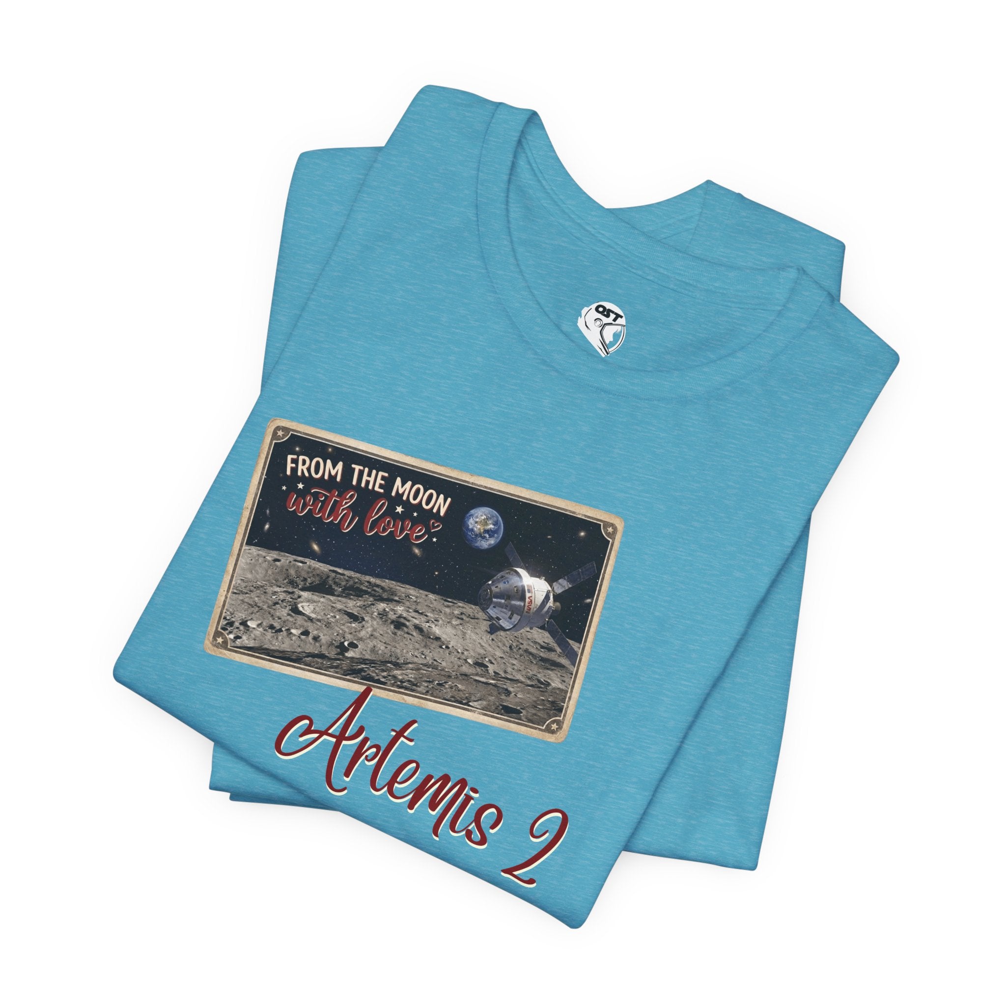 Artemis 2 Moon Postcard T-shirt | Space Mission Graphic Tee