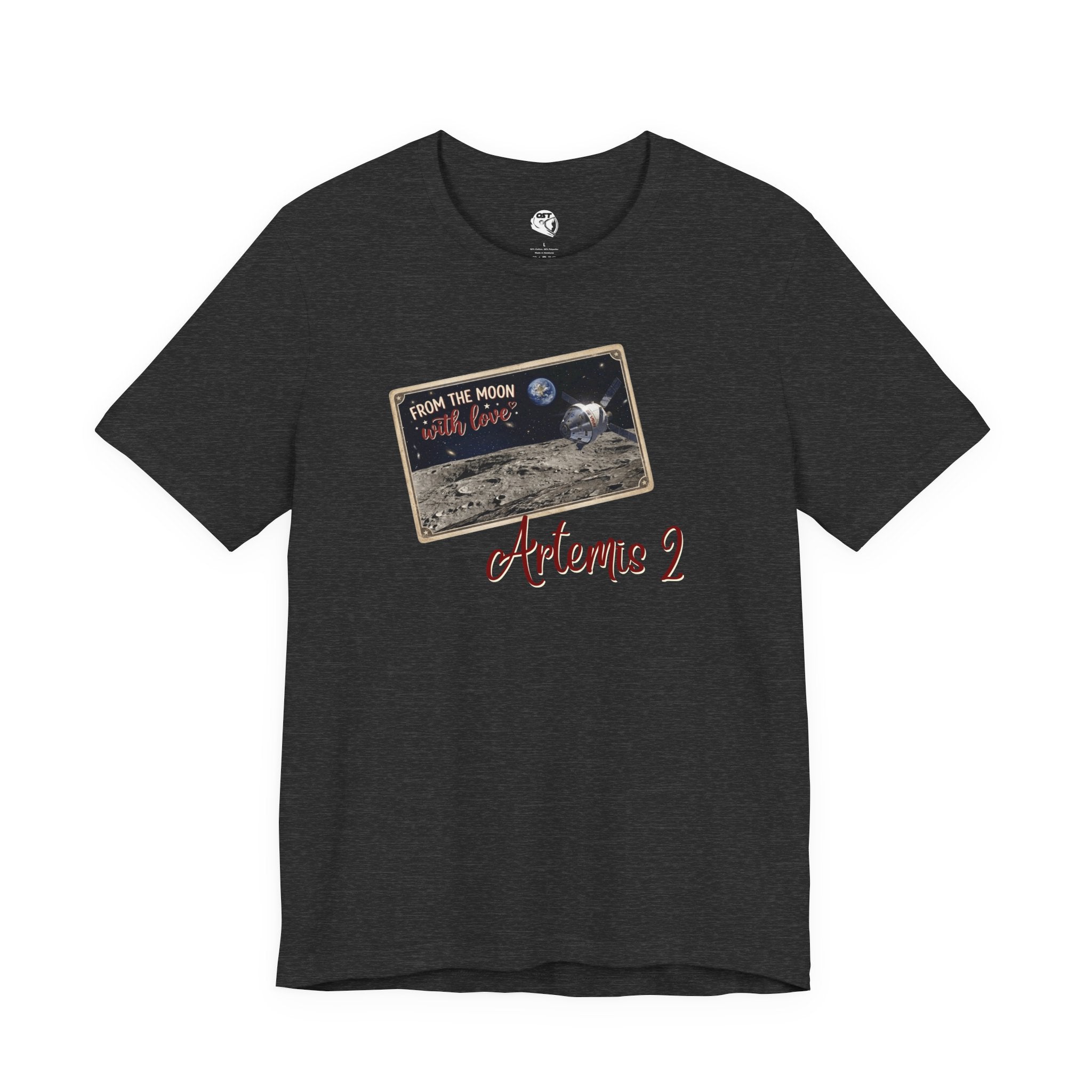 Artemis 2 Moon Postcard T-shirt | Space Mission Graphic Tee