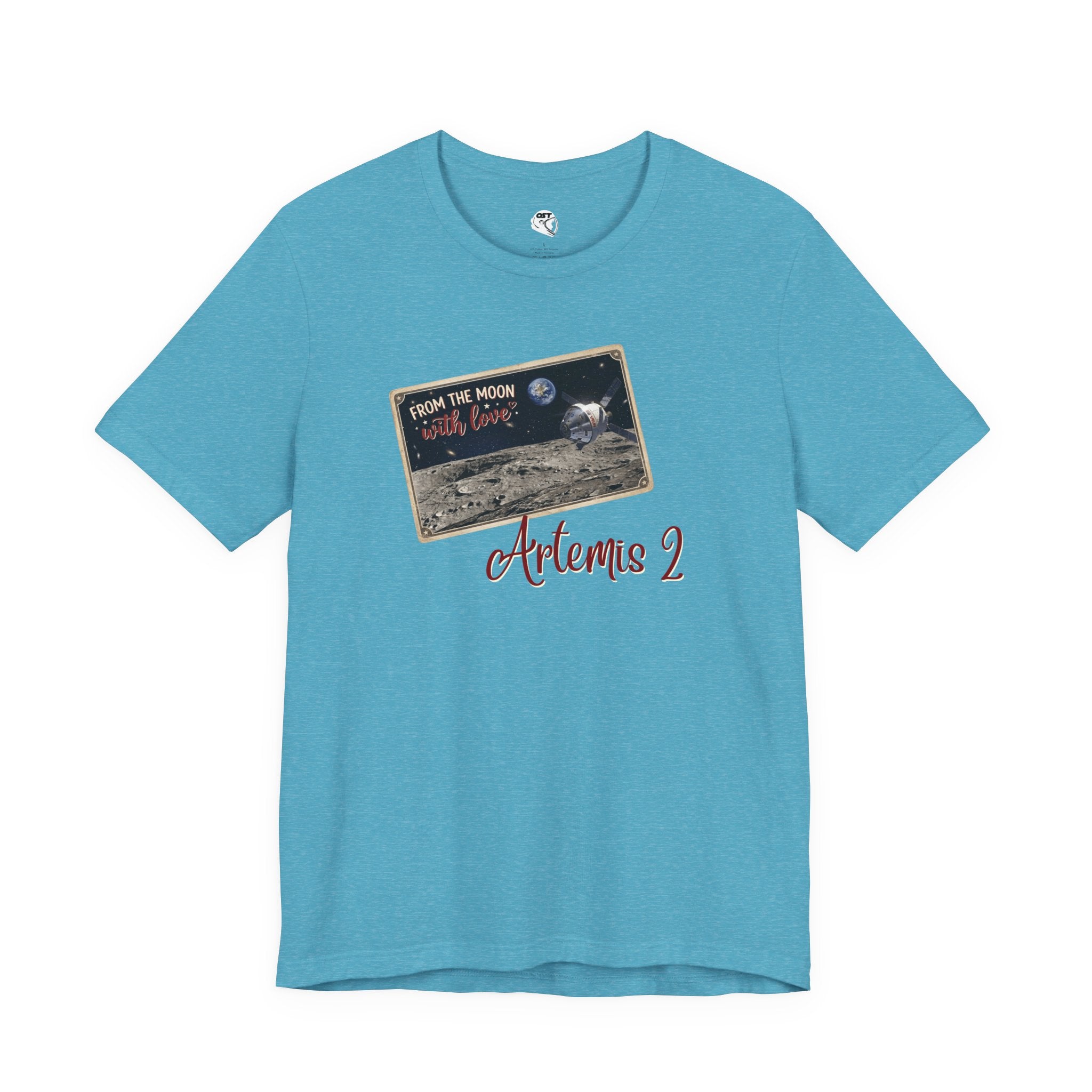 Artemis 2 Moon Postcard T-shirt | Space Mission Graphic Tee