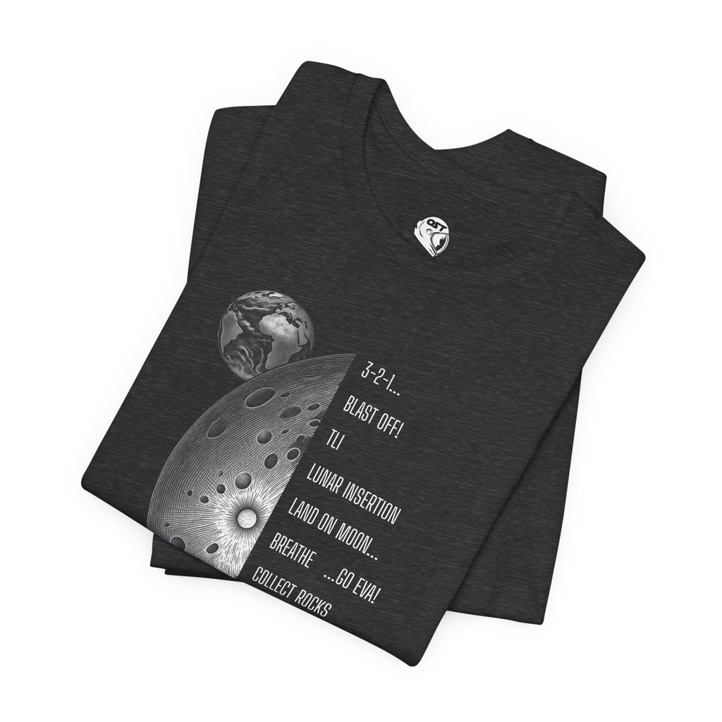 Artemis Mission Timeline with Moon T-shirt | Space Mission Vintage Graphic Tee