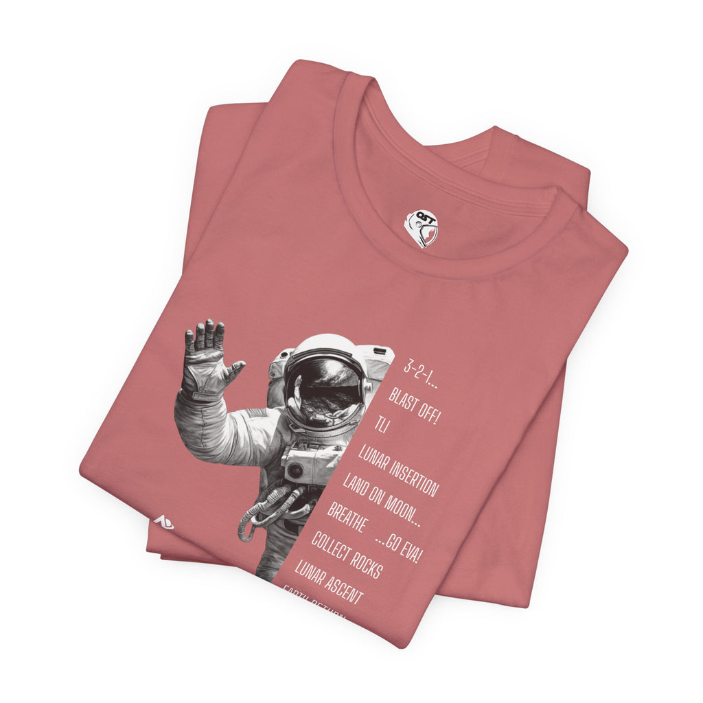 Artemis Mission Timeline with Astronaut T-shirt | Space Mission Graphic Tee
